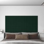 Panouri de perete 12 buc. verde închis 60x15 cm catifea 1,08 m² GartenMobel Dekor