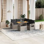 Set mobilier grădină cu perne, 6 piese, gri, poliratan GartenMobel Dekor
