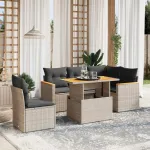 Set mobilier grădină cu perne, 6 piese, gri, poliratan GartenMobel Dekor