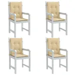 Perne scaun cu spătar mic, 4 buc. melanj bej 100x50x4 cm textil GartenMobel Dekor