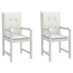 Perne scaun cu spătar scund 2buc. melanj crem 100x50x4cm textil GartenMobel Dekor