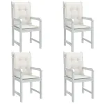 Perne scaun cu spătar scund 4buc. melanj crem 100x50x4cm textil GartenMobel Dekor