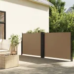 Copertină laterală retractabilă, gri taupe, 120 x 600 cm GartenMobel Dekor