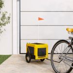 Remorcă bicicletă animale companie galben/negru oxford/fier GartenMobel Dekor