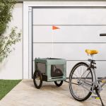 Remorcă bicicletă animale companie gri/negru textil oxford/fier GartenMobel Dekor