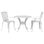 Set bistro, 3 piese, alb, aluminiu turnat GartenMobel Dekor