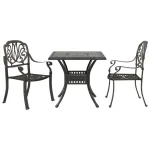 Set mobilier bistro, 3 piese, bronz, aluminiu turnat GartenMobel Dekor