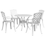 Set mobilier de grădină, 5 piese, alb, aluminiu turnat GartenMobel Dekor