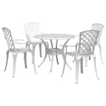 Set mobilier de grădină, 5 piese, alb, aluminiu turnat GartenMobel Dekor