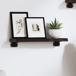 Raft de perete maro închis 40x10x2 cm lemn masiv stejar tratat GartenMobel Dekor