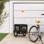 Remorcă bicicletă animale companie, negru, textil oxford/fier GartenMobel Dekor