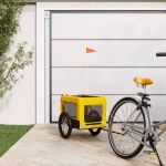 Remorcă bicicletă animale companie galben/negru oxford/fier GartenMobel Dekor