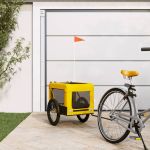 Remorcă bicicletă animale companie galben/negru oxford/fier GartenMobel Dekor