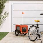 Remorcă bicicletă animale companie portocaliu/negru oxford/fier GartenMobel Dekor