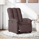 Fotoliu rabatabil electric, maro închis, material textil GartenMobel Dekor