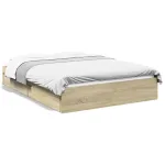 Cadru de pat cu sertare stejar sonoma 135x190 cm lemn prelucrat GartenMobel Dekor