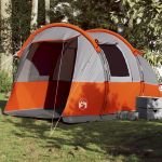 Cort de camping tunel 4 persoane, gri/portocaliu, impermeabil GartenMobel Dekor