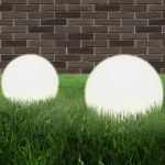 Lămpi bol cu LED 2 buc, sferice, 25 cm, PMMA GartenMobel Dekor