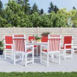 Perne cu spătar mic, 6 buc., roșu, 100x50x3 cm, textil oxford GartenMobel Dekor