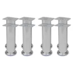 Picioare de canapea rotunde, 8 buc., 180 mm, crom GartenMobel Dekor