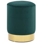 Taburet, verde închis și auriu, catifea GartenMobel Dekor