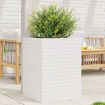 Jardinieră de grădină, alb, 50x50x68,5 cm, lemn masiv de pin GartenMobel Dekor