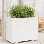 Jardinieră de grădină, alb, 90x40x72 cm, lemn masiv de pin GartenMobel Dekor