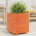 Jardinieră grădină, maro ceruit, 40x40x49,5 cm, lemn masiv pin GartenMobel Dekor