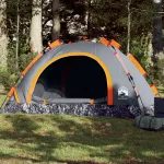 Cort de camping, 4 persoane, gri/portocaliu, setare rapidă GartenMobel Dekor