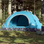 Cort de camping pentru 4 persoane, setare rapidă, albastru GartenMobel Dekor