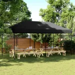 Cort de petrecere pliabil Pop-Up, 580x292x315 cm, negru GartenMobel Dekor