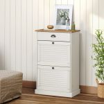 Dulap de pantofi VIGO, 60x35x96 cm, alb, lemn masiv de pin GartenMobel Dekor