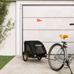 Remorcă bicicletă animale companie, negru, textil oxford/fier GartenMobel Dekor