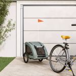 Remorcă de bicicletă animale companie, gri, textil oxford/fier GartenMobel Dekor