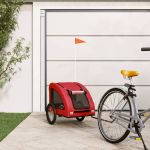 Remorcă de bicicletă animale companie, roșu, textil oxford/fier GartenMobel Dekor