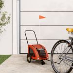 Remorcă de bicicletă animale portocaliu/gri, textil oxford/fier GartenMobel Dekor