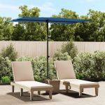 Umbrelă de soare exterior, stâlp aluminiu, azuriu, 2 x 1,5 m  GartenMobel Dekor