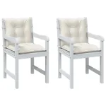 Perne scaun cu spătar scund 2buc. melanj crem 100x50x7cm textil GartenMobel Dekor