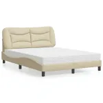 Pat cu saltea, crem, 120x200 cm, textil GartenMobel Dekor