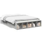 Cadru de pat, gri beton, 150x200 cm, lemn prelucrat GartenMobel Dekor