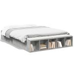 Cadru de pat, gri beton, 160x200 cm, lemn prelucrat GartenMobel Dekor