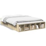 Cadru de pat, stejar sonoma, 140x200 cm, lemn prelucrat GartenMobel Dekor