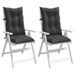 Perne scaun cu spătar înalt, 2 buc. antracit 120x50x7 cm textil GartenMobel Dekor