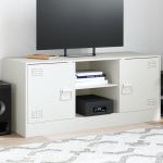 Comodă TV, alb, 99x39x44 cm, oțel GartenMobel Dekor
