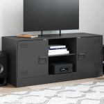 Comodă TV, negru, 99x39x44 cm, oțel GartenMobel Dekor