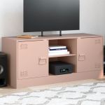 Comodă TV, roz, 99x39x44 cm, oțel GartenMobel Dekor