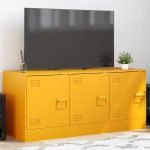 Dulap TV, galben muștar, 99x39x44 cm, oțel GartenMobel Dekor