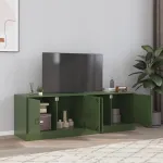 Dulapuri TV 2 buc., verde măslină, 67x39x44 cm Otel GartenMobel Dekor
