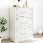 Servantă, alb, 67x39x107 cm, oțel GartenMobel Dekor