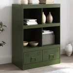 Dulap înalt verde măslină 67x39x95 cm oțel GartenMobel Dekor